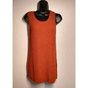 Marled Reunited Clothing Women's Knit Tank Top Size L Ribbed Red Orange
